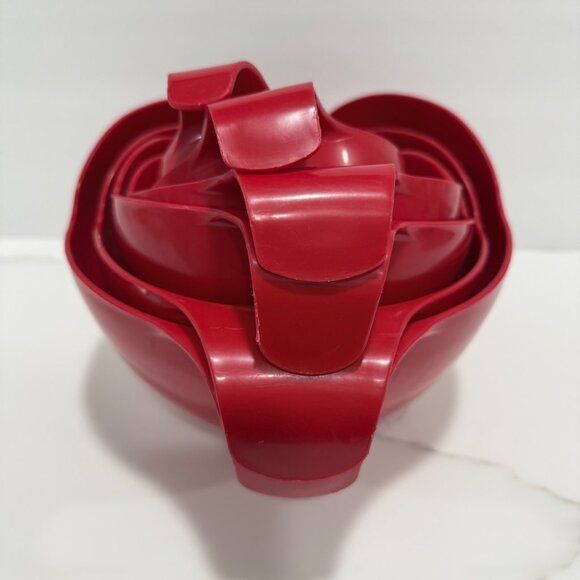 Randy Kaas POURfect 6 Piece Set Mixing Measuring Nesting Bowls Cups and ML Red - Picture 10 of 11